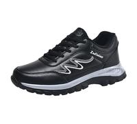 Baskets tendance pour homme - Légères et décontractées - En cuir synthétique durable - Antidérapantes - Pour le quotidien, le bureau, la salle de sport, Noir , 42 1/3 EU