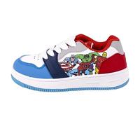 Baskets The Avengers - Couleur Blanche, Bleue et Rouge - Taille 32 - Fermeture à Lacets - Sneakers pour Enfants avec Semelle PVC - Produit Original Conçu en Espagne