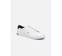 Tommy Hilfiger Baskets Homme Vulcanisées Essential Leather Detail Vulc Chaussures, Blanc (White), 42 EU