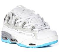 Baskets Unisex Osiris D3 2001 À Semelle Épaisse Lacées En Blanc Bleu UK 7 - 12