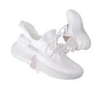 Baskets unisexes en tricot respirant - Chaussures de sport avec sangle croisée - Chaussures de course légères en maille pour homme et femme (plusieurs couleurs), blanc, 37.5 EU