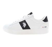 Baskets - US POLO - Tymes009 - Ecopelle - Blanc - Détails Noirs - Talon Plat 2,5 cm 42 EU