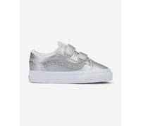 Baskets Vans Old Skool Sidestripe argent blanc bébé - 24.5