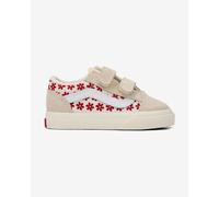 Baskets Vans Old Skool Sidestripe beige rouge blanc bébé - 24