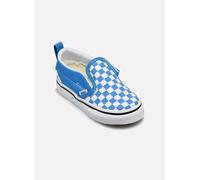 Slip ons enfant filles Vans Slip-On V COLOR THEORY CHECKERBOARD Bright Azure Bleu 25