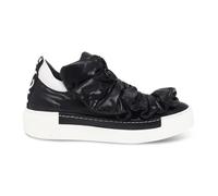 Baskets - VIC MATIE - M 7757 N - Cuir et nylon - Noir et blanc - Talon compensé