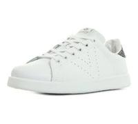 Victoria Basket Basse Tenis Cuir & Arrière Pailleté & Logo Perforé 1125104 pour Femme Antracita 37