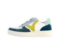 Baskets - VICTORIA - Madrid - Cuir croûte - Bleu azur - Version basse - Lacets 36