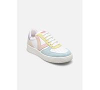 Victoria Basket Basse Madrid Effet Cuir & Pièces Multicolores en Croûte De Cuir 1258214 pour Femme Celeste 38