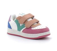 Victoria Basket Basse Unisexe Tiempo Effet Cuir & Pièces Multicolores en Croûte De Cuir & Scratch 1124116 pour Enfants Rosa 24