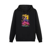 BASLIL TOAST brunch Men Long Sleeve Printed Hoodies Street Trash Horror Movie Hoody Sweatershirt Black L
