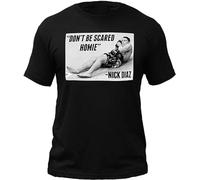 BASLIL TOAST brunch Men Printed T-Shirt Funny T-Shirts Nick Diaz Don't Be Scared Homie Shirt Men Casual Shirt Black XL