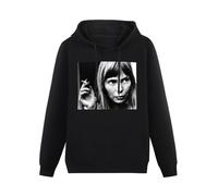 BASLIL TOAST brunch Men's Joni Mitchell Canadian Singer Long Sleeve Hooded Sweatshirt Hoodies with Drawstring Pockets Black S