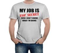BASLIL TOAST brunch Men's My Job is Top Secret.Even I Don't Know What I'm Doing T Shirt T-Shirts Grey S