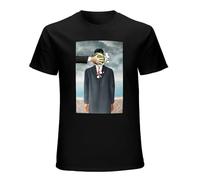 BASLIL TOAST brunch Men's Pie in The Face Rene Magritte Son of Man Short-Sleeve Unisex T-Shirts Black 3XL