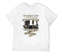 BASLIL TOAST brunch Men's You Don't Stop Lifting When You Get Old Funny Weightlifting T-Shirt White L