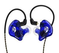 BASN Bsinger Écouteurs intra-auriculaires filaires avec isolation phonique, deux pilotes dynamiques, IEM haute définition avec câble MMCX détachable pour musiciens, batteurs, chanteurs (bleu)