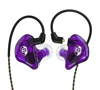 BASN Bsinger Écouteurs intra-auriculaires isolants du bruit, double pilote dynamique haute définition Écouteurs filaires avec câble MMCX amovible pour musiciens, batteurs, chanteurs (violet)