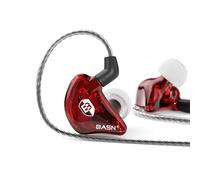 BASN Bsinger Pro Écouteurs Intra-Auriculaires pour Musiciens, Deux câbles MMCX Amovibles avec écouteurs antibruit (Rouge)