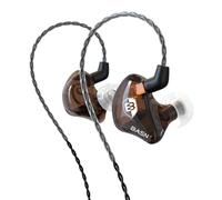 BASN couteurs intra-auriculaires avec double pilote dynamique et cble MMCX dtachable pour musiciens (BC100 marron sans micro)