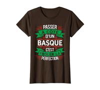 Basque Parfait Idée Cadeau Humour Pays Basque T-Shirt, Femme, Marron, XS
