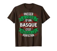 Basque Parfait Idée Cadeau Humour Pays Basque T-Shirt, Homme, Marron, XXL