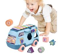 BASQUES TOY BUS, BUSIC MUSICAL ENFANT, Jouet de piano interactif avec musique/lumière, Étourneau d'âge préscolaire qui raconte le véhicule pour 1-3 Early Education Puzzle Story Machine pour la famille