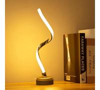 BASRAE Lampe de Chevet LED Chambre Adulte, Lampe de Table Spirale Moderne Chaude,Lampes de Bureau Créative Métal Changement de Couleur,Dimmable Luminaires Intérieur Lecture Côté Lit Salon Décor