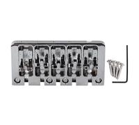 Bass Bass Bass 5 String Flip Top Micro Réglable Bass Bass Bridge Remplacement avec vis de verrouillage pour la guitare de basse électrique Performance Performance Metal Material (Argent)