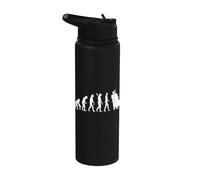 Bass Clef Double Bass Player Evolution Guitarist Bass Stainless Steel Insulated Water Bottle