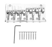 Bass de basse 6 de la série, basse pont de guitare, pont en alliage de zinc Remplacement de la position électrique or électrique or pour basse de jazz ou instruments électroniques (Argent)