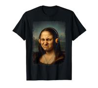 Bass Face Meme Monalisa Casque Audio Go Hard Rock Music T-Shirt