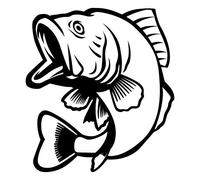 Bass Fish Sticker Decal Boat Fishing Tackle 4x4