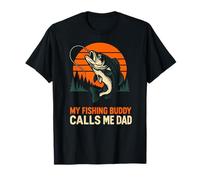 Bass Fishing My Fishing Buddy Calls Me Dad Vintage Homme Funn T-Shirt