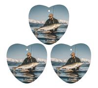 Bass Fishing Wave Lot de 3 désodorisants à suspendre pour voiture, maison, bureau Blanc