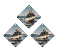 Bass Fishing Wave Lot de 3 désodorisants à suspendre pour voiture, maison, bureau Noir