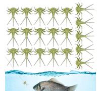 Bass Fly Fishing Treures - Fly Leging Fishing Treres | Kits d"appâts de basse de | Leurres souples | Leging réaliste | 20 Nymph Body Weed Absortment | Kit de mouche pour s