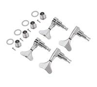 Bass Guitar Tuning Pegs | 2L2R Sealed Machine Heads for Replacement & DIY | Fishtail Button Design Helps Avoid Oxidation/Damage | Zinc Alloy Construction (Argent)
