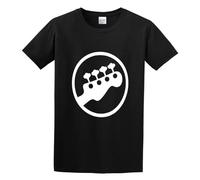 Bass Headstock Guitar Symbol Guitarist Player Musicians Logo Music Rock Funny Unisex Cotton T-Shirts Black XXL