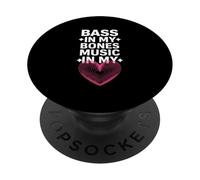 BASS IN MY BONES MUSIC IN MY HEART PopSockets PopGrip Adhésif