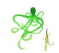 Bass Lures 5 inch 3-Hook Glowing Octopus - Realistic Flexible Tackle