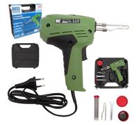 Bass Polska Transformateur pistolet à souder 150 W avec éclairage LED, 680 °C, temps de chauffe 12 s, vert, avec étain à souder et pâte à souder dans un coffret