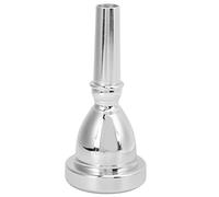 Bass Tuba Horn Mouthpiece en Cuivre, Embouchure pour Trombone à Système Bass, Pièce de Remplacement Compatible avec Tubas BBb et CC, Finition Médicale Lisse, Résistant à l'Usure (Argent)