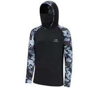 Bassdash Hommes UPF50 + Chemise à Capuche Manches Longues Protection Solaire Sweats à Capuche pour la pêche en Plein Air Natation