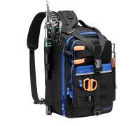 Bassdash Sac à Dos de Pêche Convertible avec Support de Canne à Pêche, Sac de Rangement de Matériel Tactique Ajustable et Résistant à l'eau FP07