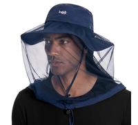 Bassdash UPF 50+ Moustique Chapeau de Soleil avec Filet de Tête Caché et Rabat de Cou pour Hommes Femmes Pêche en Plein Air Randonnée Camping