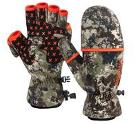Bassdash WinteFlex Moufles Convertibles de pêche sur Glace isolées Temps Froid Gants sans Doigts en Polaire Résistant à l'eau pour Hommes Femmes Chasse Photographie Randonnée