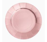 Basse-assiette ronde en carton de 33 cm or rose - Vaisselle de Noël sur le thème du flocon de neige Or rose - Pack de 2 pièces - Noël (assiette)