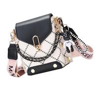 BASSE CROVE CUIR Mini épaule à la mode | Petit sac à bandoulière compact avec sangle réglable-portefeuille léger élégant pour les femmes travaillant l'école de voyage et les éléments, Noir,