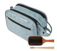 BASSE DE NOUVELLE POUR HOMMES - Étui de rasage pour voyage en matériau PU excellent, organisateur de toilette de voyage de grande capacité parfait pour les affaires et les vacances | sac multifunzi